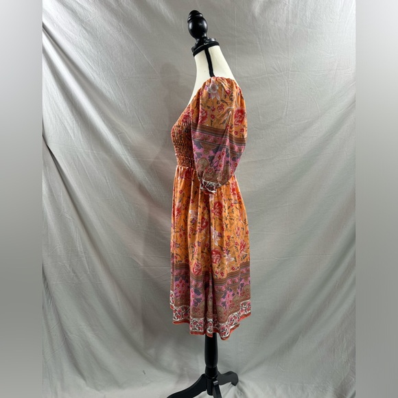 Boho Floral Print Ruffle Sleeve Dress - Picture 8 of 9